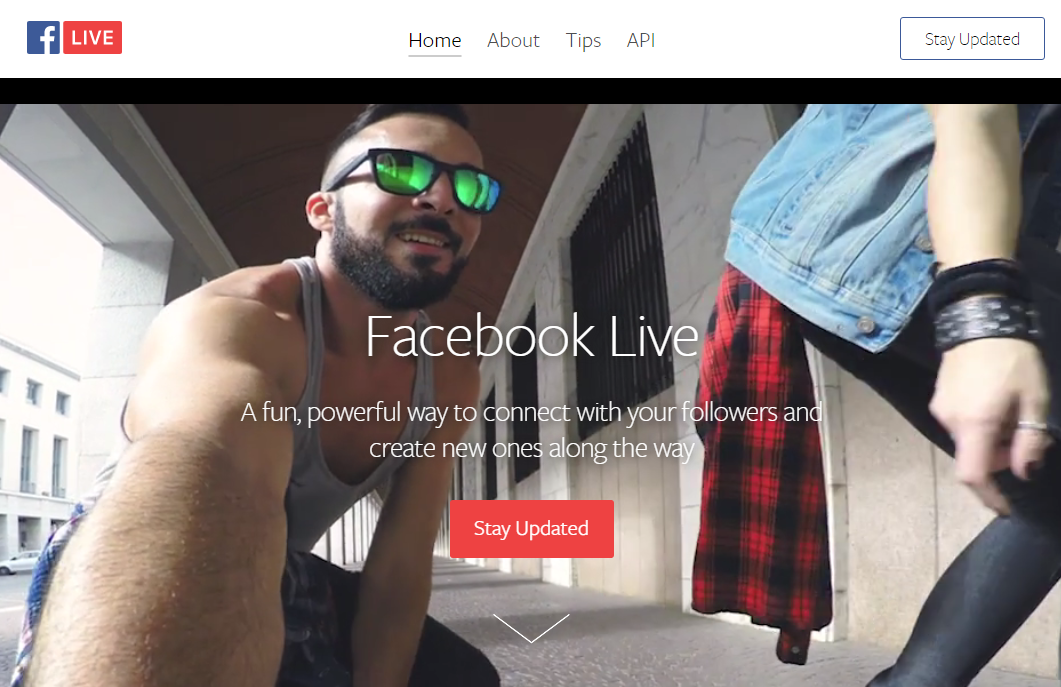 Facebook Live product page